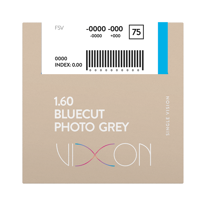 Vixon 1.60 Bluecut Photo Gray SPIN FSV 65 (SAR BLUE)